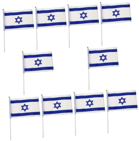 YOSADIER 10pièces Drapeau Israël Polyester Drapeau National Israélien Pour Décoration De Jardin Fête