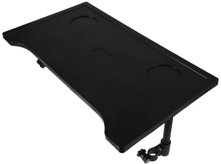 DINHEAROM Table de fauteuil roulant pliable et amovible avec porte-tasse, plateau léger universel pour adultes, pour fauteuils roulants et aides à la mobilité, noire