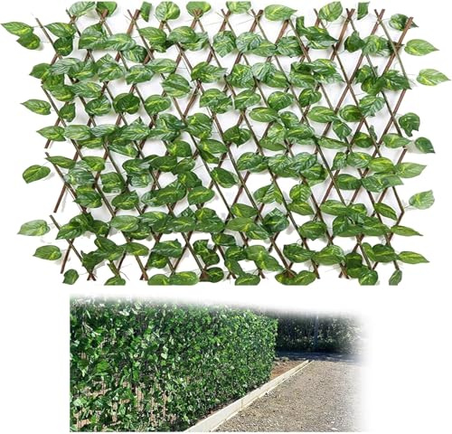 Valla de privacidad para jardín, soporte para escalada de plantas, enrejado expansible para jardín, pantalla de privacidad, valla de madera expandible, valla de hiedra artificial, decoración al aire
