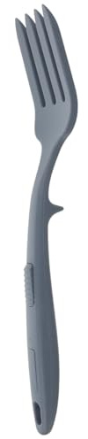 LOLIPPYY Tenedor de Cocina de Silicona Ergonómico para Pasta Spaghetti Reutilizable Antiadherente y Seguro Utensilio Profesional para Menaje Cocina Comercial y Hogar Color Azul