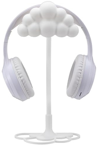 Yookeer Cloud Headphone Stand 3D White Cloud Cute Headphone Decor for Gamer Room Office Desk Gaming Gifts for Women Girlfriend Office Worker