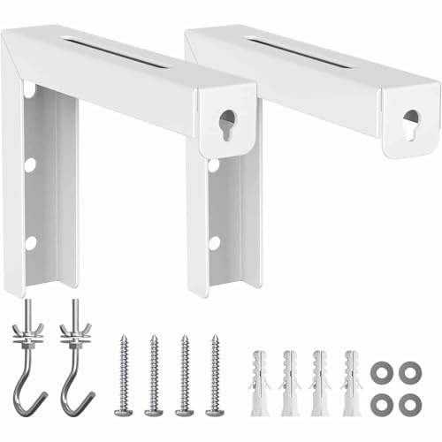 2 Pcs Wall Mount L Brackets for Projector Screens Heavy Duty Hook Frame Supports Adjustable Hanging Rack for Home Theater Cinema and Outdoor Use