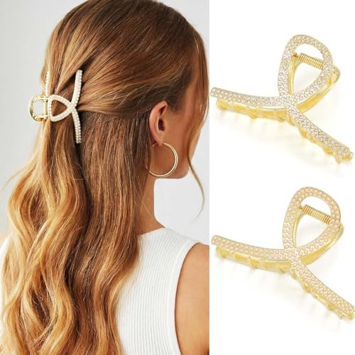 Reaky Perlen-Haarspangen, goldfarben, Metall, Haarklammer, Strass-Haarspange, Haarschmuck für Damen