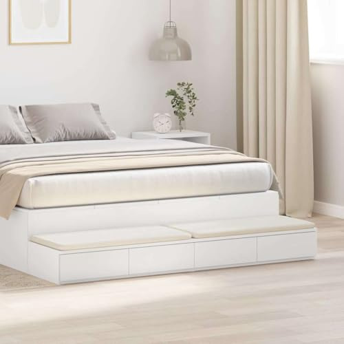 Nqyjm Vita sänglådor 135 x 36,5 x 16,5 cm teknisk trä underlägg förvaring lådor för sovrum