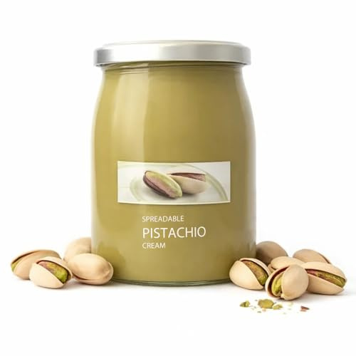 Spreadable Pistachio Cream, 600g, Italian Style | Sweet Nut Paste for Baking, Desserts and Croissants, Velvety Gourmet Spread, Vegetarian