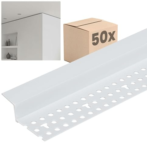 PROTEKTOR 50x Schattenfugenprofil 37824 305cm, 12mm Schattenfuge Weiß | Schattenfugenprofil Trockenbau, Trockenbauprofil Schattenfuge, Abschlussprofil Rigips, Gipskarton Profil