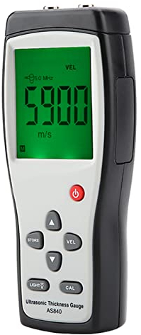 Ultraschall Dickenmessgerät, SMART Sensor Digitales Ultraschall schichtdickenmessgerät, Metalltiefenprüfgerät mit Kalibrierungsblock & Sonde & Box, 1,2 bis 225 mm Bereich