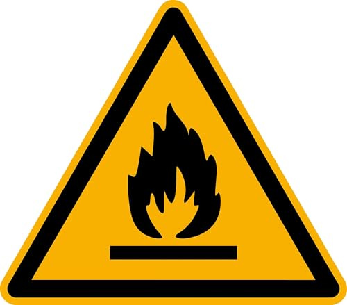 Aufkleber Warnzeichen Warnung vor feuergefährlichen Stoffen ASR/ISO W021 SL50mm 12 Stück