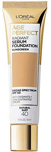 L'Oreal Paris Age Perfect Radiant Serum Foundation with SPF 50, Natural Buff, 1 Ounce