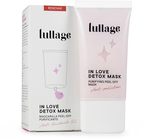 LULLAGE - In Love Detox Mask 40 ml, Mascarilla Mineral Purificante Peel-Off, Piel Mixta-Grasa, Mascarilla Detox, Antioxidante y Oxigenante, Tratamiento Vegano y Natural, Neutralizante y Anti-Polución