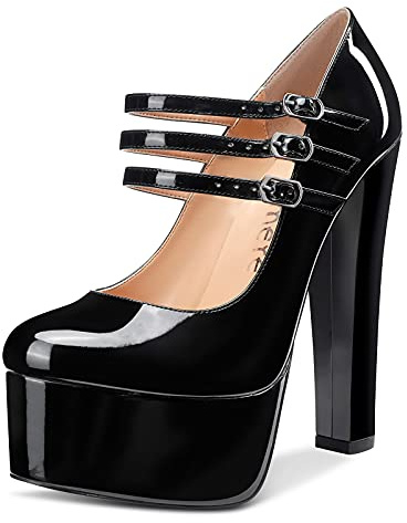 Castamere Femme Plateforme Escarpins Bloc Talons 15CM High Heels Pumps