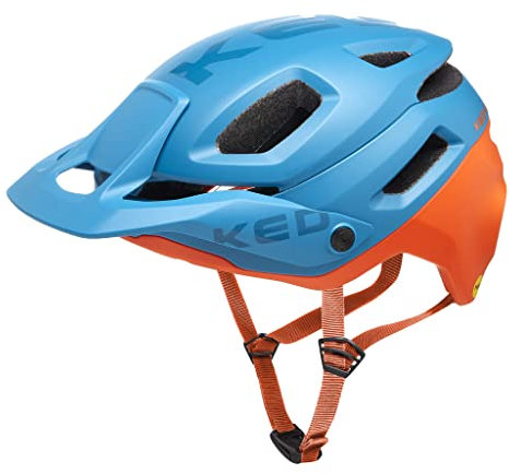 Pector ME-1 Mountainbike Helm, NTA 8776, MIPS, BOA Fit System, FIDLOCK, 14 Belüftungsöffnungen, 350g, verstellbares Visier Damen Herren, Petrol orange matt, 58-61 (L)