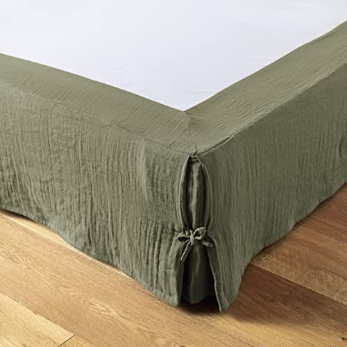Cache-sommier Gaze de Coton 140 x 190 cm Gaia Romarin