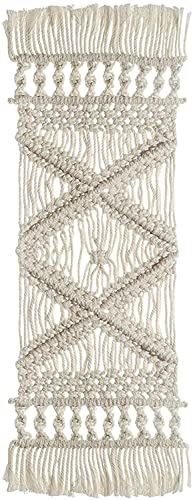 LNJ Makramee-Tischläuf,Rechteckige Häkeldeckchen 22x62 cm,Handgewebt Baumwolle Tischdecke,Rutschfeste Untersetzer,Für Boho Dekor Vintage Bauernhaus Tabletop Dekor