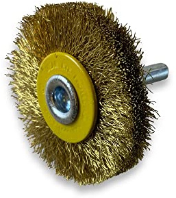 Kibros Lot 3 brosses circulaires tige Ø 50 mm laiton dur 12 mm | Fil laiton dur Ø 0,30 mm, 2 rang(s), tige Ø 50 mm, pour perceuse ou visseuse à mandrin.