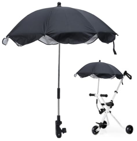 HOMSFOU Baby Parasol Uv Sunshade for Stroller Pushchair Adjustable Clip Protection from Sun 25.6 Inch Universal Fit for Pram Buggy Use