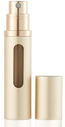 SUBORAWOS Parfümzerstäuber Nachfüllbar,Mini Parfum Zerstäuber für Unterwegs,Leer Sprühflasche für Parfum,Handtasche Parfümflaschen für Reise 5ml(Gold)