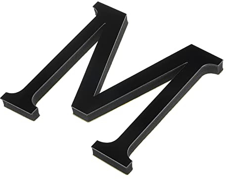 PATIKIL 3D Acryl Buchstaben Spiegel Wandaufkleber Schrift M Selbstklebend Hause Deko Schrift Schild Kunst Aufkleber Abziehbild für DIY Hause Dekoration Schwarz