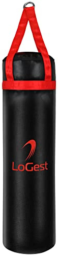LoGest Sac de Boxe - Sac de Frappe à Suspendre - Équipement d'entraînement Sportif - MMA, karaté, Judo, Muay Thai, Kickboxing - Suspendu ou Autonome - Capacité maximale de 45,4 kg - Sac de Frappe
