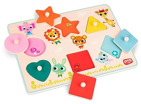 B. toys - Farben Steckpuzzle - Holzpuzzle - Puzzle für Kinder - Formen, Farben, Tiere - Holzspielzeug für Kleinkinder, Kinder - 18 Monate +