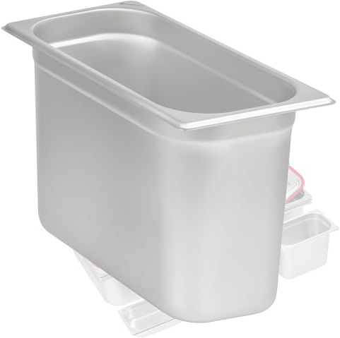 Måltid GN kantin 1/3 | Höjd 200 mm | rostfritt stål gastronomibehållare | Gastronorm behållare, gastronormbehållare, värmebehållare | Lämplig för matvärmare, Chafing Dishes och Bain Maries