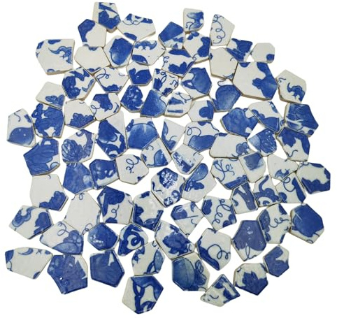 Mosaikfliesen aus Keramik und Porzellan – 500 g – Unregelmäßige, zerbrochene Mosaikfliesen für kreative Freizeit, Boden, Küche, Pool, Blumentöpfe (Porzellan 07)