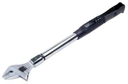 NURII Digital Torque Wrench, Knurl Adjusting Moving Jaw Open End Spanner Clamping Type Digital Torque Wrench Open Mouth 5-27mm Factory Machine Repair Tool(17-340Nm 650mm)