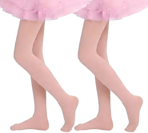XIYEZDM Girls Tights Ballet Dance Tight Kids Student Footed School Uniform Training Tights Ultra Stretchy Soft Pantyhose Age 4-13