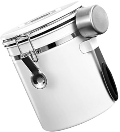 MOLUCKFU Coffee Bean Airtight Jar Stainless Steel Storage Container Spoon for Coffee Canister and Bean Sealing Jar Use in Kitchen