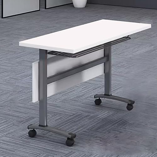 Konferenzraumtisch Konferenztisch mit Kunstfaserplatte, frei klappbarer Kombinationstisch mit Rollen, Seminartisch mit Klappplatte für den Besprechungsraum im Büro, Klassenzimmer (120 x 40 x