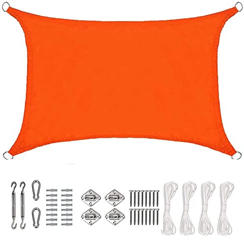 Tenda parasole per esterni, 4 x 4 m, resistente, con hardware in acciaio inossidabile, vela ombreggiante impermeabile, per patio, giardino e cortile
