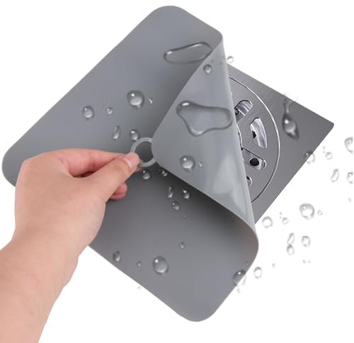 Copertura doccia anti-odore, 2 pezzi in silicone per bagno, cucina, bagno, copertura di scarico anti-odore, perfetta per evitare odori e garantire una perfetta igiene (grigio)