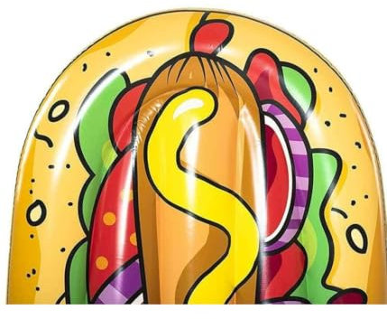 OISE ART STORE Trade Shop - Materassino Isola Gonfiabile Stampa Hot Dog PVC Mare Piscina 190 X 109 Cm -