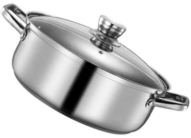 VICASKY Edelstahl Hot Pot Mit Trennwand Induktionsherd Geeignet 26cm Durchmesser Stabiler Boden Multifunktionaler Shabu Kochtopf Für Zuhause Und Restaurant