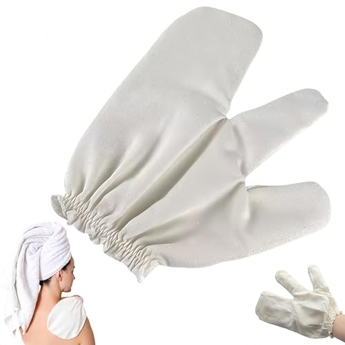 Garshana Gloves Rohseiden-Massagehandschuhe, Tiefenreinigender Peelinghandschuh für Körperdusche, für ayurvedische Massage gegen Cellulite, Rutschfester Schrubberhandschuh (1PCS)