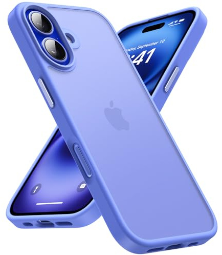 Natiiozie Matt Hülle Kompatibel mit iPhone 16, [Stoßfest FallSchutz] Handyhülle, Kratzfest Schutzhülle Nie Vergilbung Transluzente Matt Rückseite 6.1 Zoll Case SkyBlue