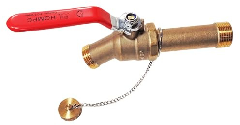 Water Heater Drain Valve 3/4MIP X 3/4 Male GHT X 3 LENGTH, 3 Inch Shank Male Connection to drain or Flush Hot Water Heater Big Full Port (No Pb Brass,3 Inch Shank with Long Handle)