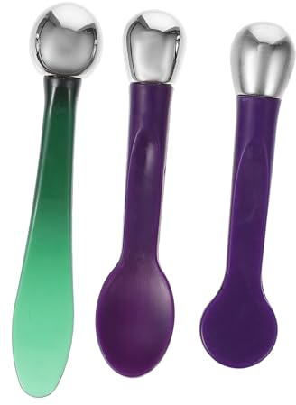 Gogogmee 3 pièces Set de Cuillères de Beauté pour Crème Visage et Yeux de Outil de Massage Facial Compact pour Réduire Poches et Accessoire Cosmétique Portable