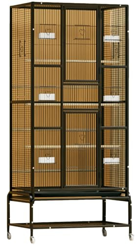 Jaula grande para pájaros con ruedas – Aviario de hierro para periquitos, cacatúas, pinzones, conures