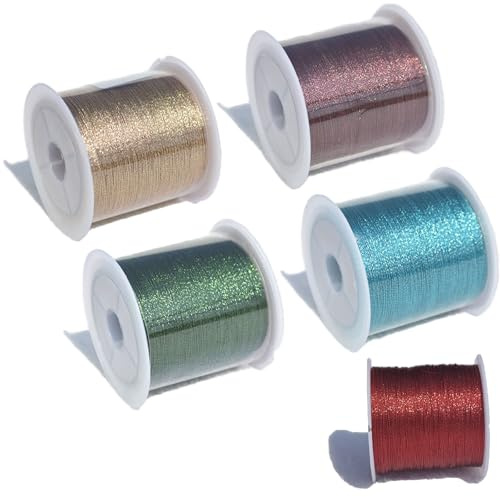 Bangbobi Filo Lucido per Gioielli, 5 Rotoli da 50 m, 0,4 mm, Poliestere, 250 m Totali, per Braccialetti, Collane e Lavori Manuali