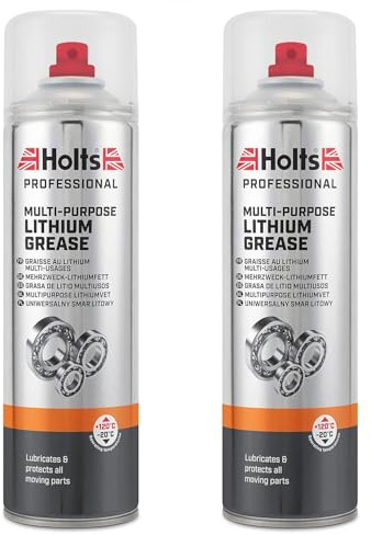 Multi-Purpose Lithium Spray Grease 500ml (Pack of 2) | Long Lasting Lubricant for Hinges, Bearings, Cables & Tools | Water Resistant, Anti-Corrosion Formula