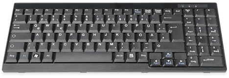 DIGITUS KVM-tangentbord – Ersättning för DS-72210 / DS-72211 – Tysk layout QWERTZ – Reservdel eller eftermonteringssats för LCD-KVM-konsoler – Enhetsspecifik anslutning – Svart