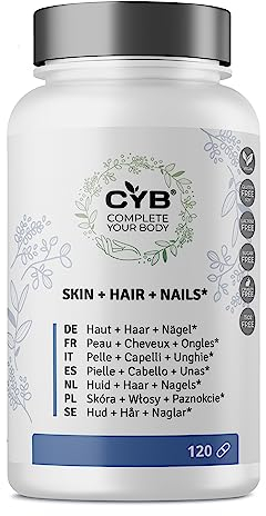 Haut Haare Nägel Kapseln - Haar Vitamine - 120 Kapseln 4 Monate - Biotin Haare - Vegan - Laborgeprüft - Complete Your Body