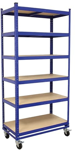 TRUTZHOLM Etagenwagen 6 Ebenen 215x90x45 cm Traglast 900 kg | Magazinwagen, Kommissionierregal, Lagerregal, Garagenregal, Werkstattregal