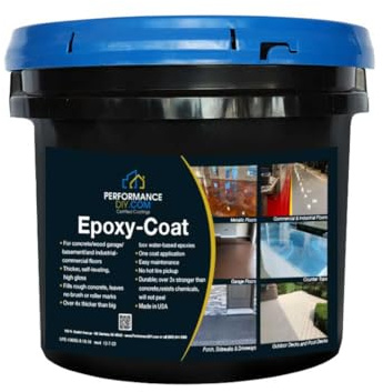 PerformanceDIY Certified Half Kit Epoxy Floor Coating-Gray Base with Blue Gray Blend 1/4Flakes-Full Flake Coverage, Covers 250 sq. ft. -for Garage,Basement,Patio,Commercial Floors,Concrete-Non-Toxic
