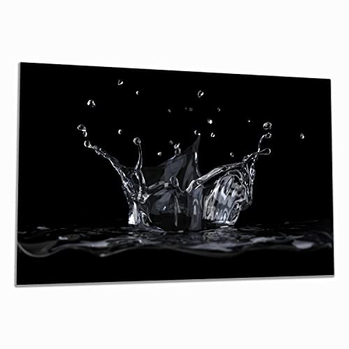 Wallario Herdabdeckplatte/Spritzschutz aus Glas, 1-teilig, 80x52cm, für Ceran- und Induktionsherde, Aufspritzendes Wasser