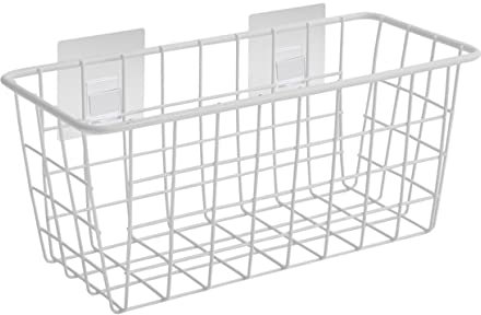 Alipis Cestas De Metal Cesta Metálica Cesta Blanca White Baskets Cesta Para Colgar En La Pared Cesta Colgante Estante Almacenamiento