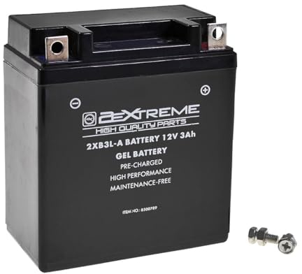 2EXTREME Batterie 2XB3L-A Gel 12V 3Ah – wartungsfreie Rollerbatterie – kompatibel für Simson Schwalbe, Habicht, Motorrad