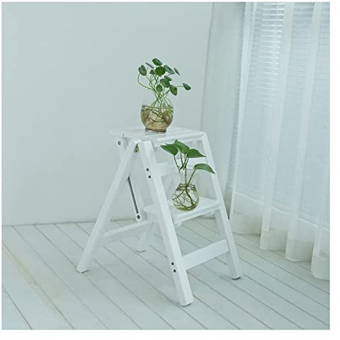 Escabeau Pliant en Bois Robuste à 2 marches, Maison, Cuisine, Bureau, Magasin, marchepied Pliable avec Plate-Forme Large antidérapante, Peut Supporter jusqu'à 150 kg