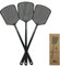 MUTOOZ Lot de 3 tapettes à mouches manuelles, flexibles et résistantes, avec poignée épaisse, noir
